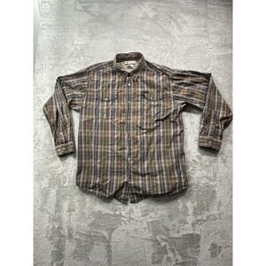 Columbia‎ Sportswear Men's XL Long Sleeve Plaid Button-Up Shirt Brown Blue